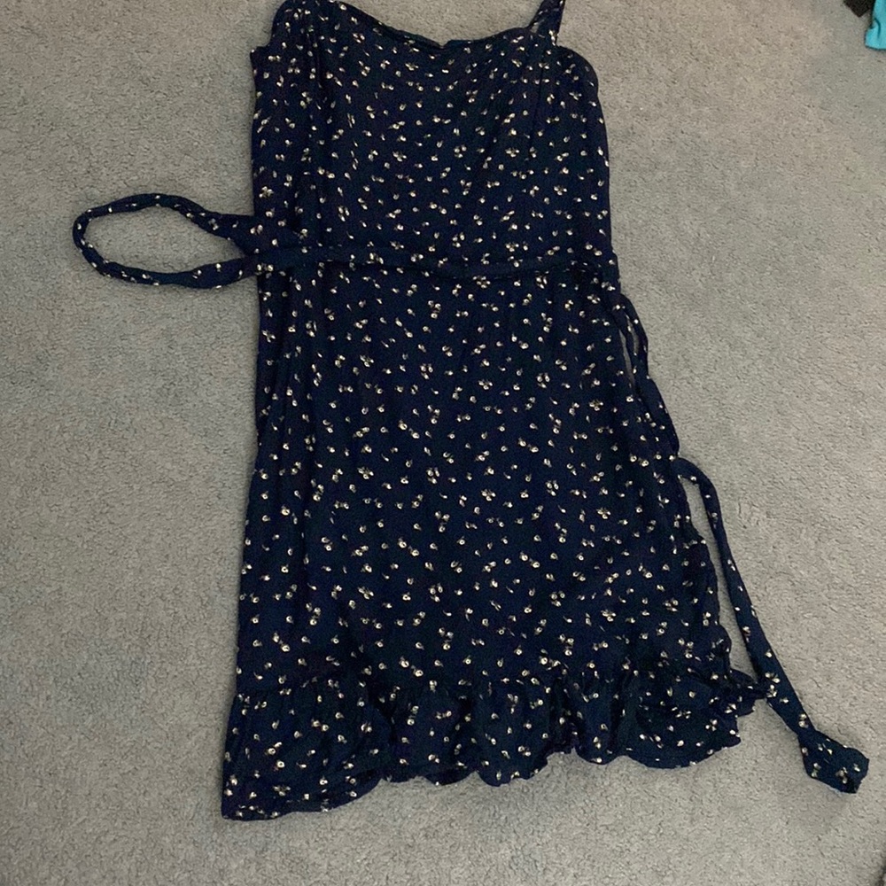 Navy and white flower summer dress